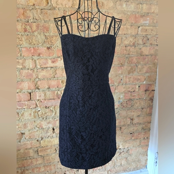 🐈⬛️ French Connection Formal Black Lace Mini Dress - Picture 5 of 9